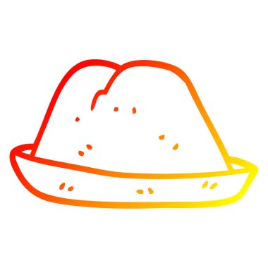 sıcak degrade çizgi çizim karikatür şapka