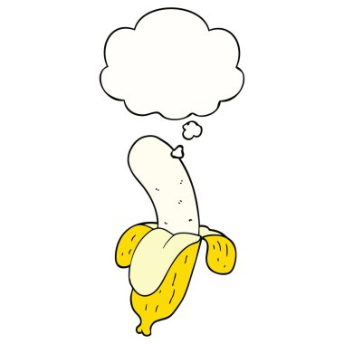 karikatür muz ve düşünce balonu