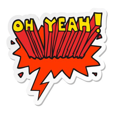 karikatür metin Oh evet! ve konuşma balonu etiket