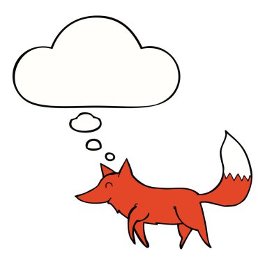 karikatür kurt ve düşünce balonu