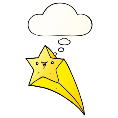 çizgi film çekim yıldızı ve pürüzsüz degrade stil düşünce balonu