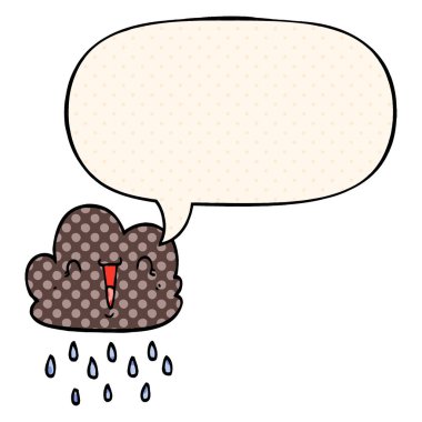 çizgi roman tarzında karikatür fırtına bulut ve konuşma balonu