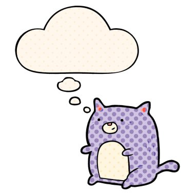 çizgi film kedi ve çizgi roman tarzında düşünce balonu