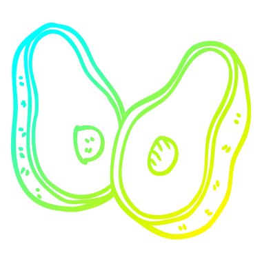 soğuk degrade çizgi çizim karton avokado