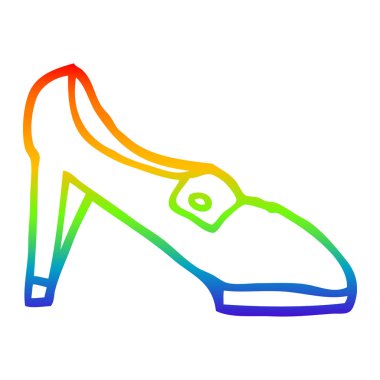 gökkuşağı gradyan çizgi çizim karikatür ayakkabı