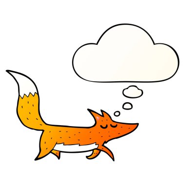 çizgi film kurt ve pürüzsüz degrade tarzında düşünce balonu