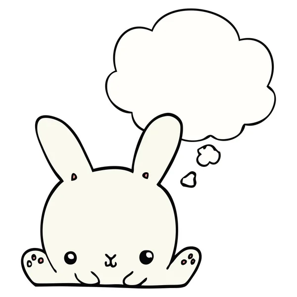 Dessin animé lapin et bulle de pensée — Image vectorielle