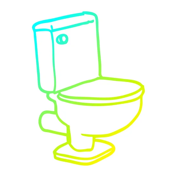 Koude gradiënt lijntekening cartoon gesloten toilet — Stockvector