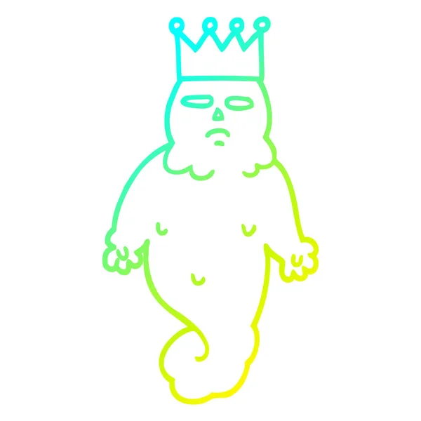 冷梯度线绘制卡通幽灵王 — 图库矢量图片