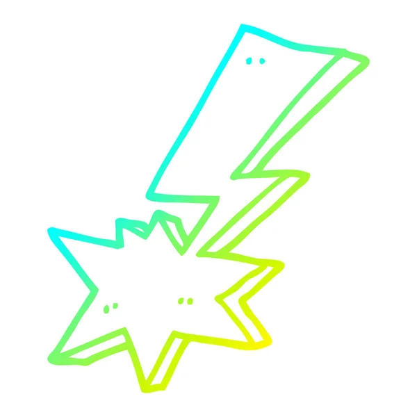 Kall gradient linje ritning tecknad Lightning Bolt — Stock vektor