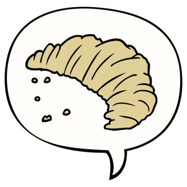 karikatür kruvasan ve konuşma balonu