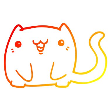 sıcak degrade çizgi çizim karikatür kedi