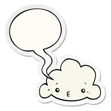 karikatür bulut ve konuşma balonu etiket