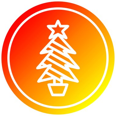 sıcak degrade spektrumda noel ağacı dairesel