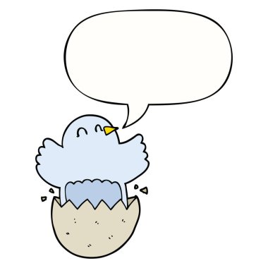 karikatür kuluçka tavuk ve konuşma balonu