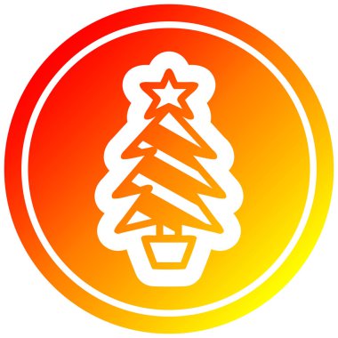 sıcak degrade spektrumda noel ağacı dairesel