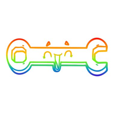 gökkuşağı gradyan çizgi çizim karikatür spanner