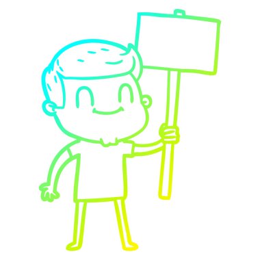 soğuk degrade çizgi çizim karikatür dostu adam