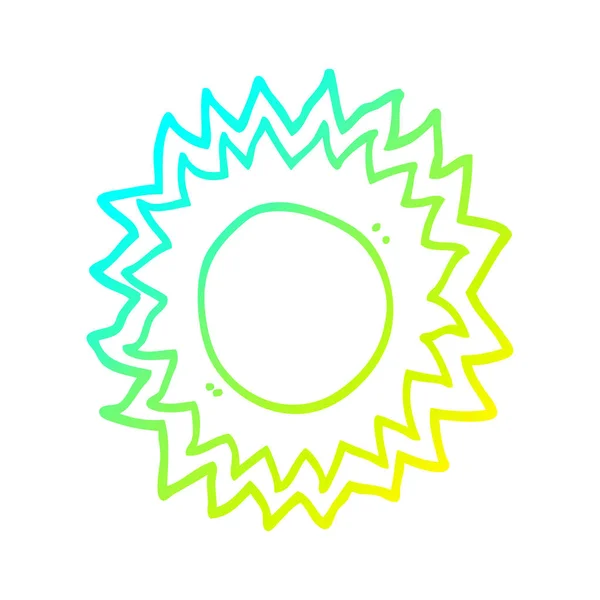 Froid dégradé ligne dessin dessin dessin animé soleil — Image vectorielle