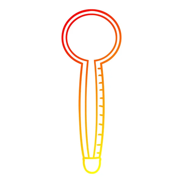 Warme Gradientenlinie Zeichnung Cartoon-Thermometer — Stockvektor