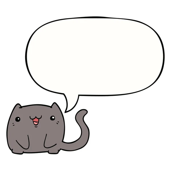 Chat dessin animé et bulle de la parole — Image vectorielle