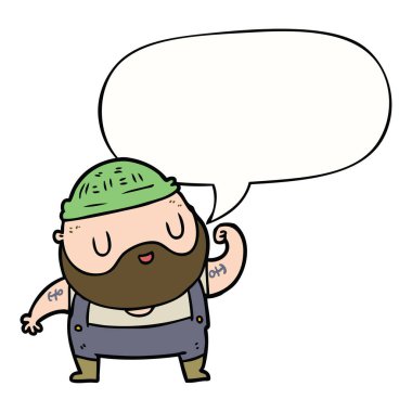 karikatür sert balıkçı ve konuşma balonu