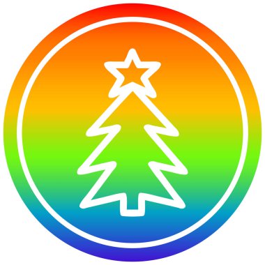 gökkuşağı spektrumlu noel ağacı dairesel