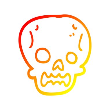 sıcak degrade çizgi çizim karikatür halloween kafatası