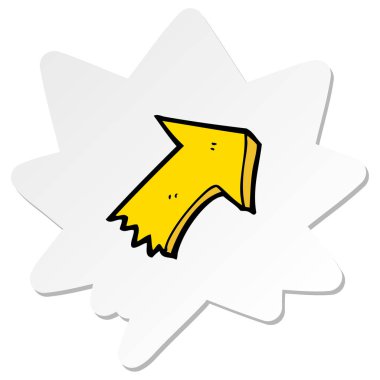 karikatür işaret ok ve konuşma kabarcık etiket