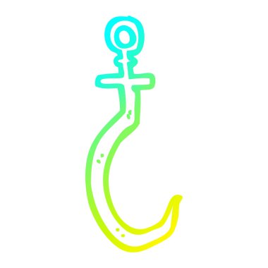 soğuk degrade çizgi çizim karikatür balık kanca