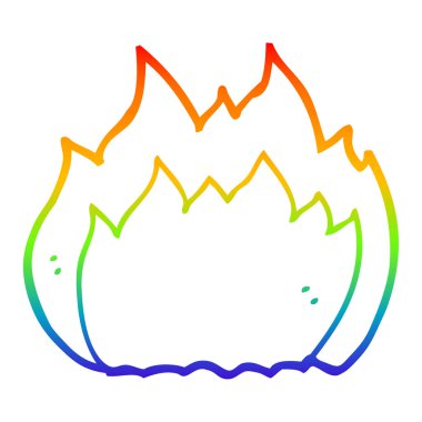 gökkuşağı degrade çizgi çizim karikatür yangın