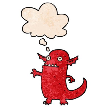 karikatür halloween canavar ve grunge doku p düşünce balonu