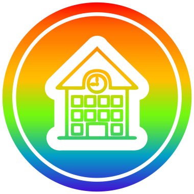 gökkuşağı spektrumlu okul evi dairesel