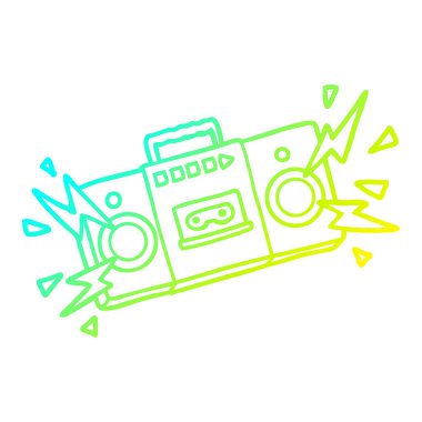 soğuk degrade çizgi çizim retro karikatür kaset kaset çalar bl