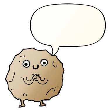 çizgi film rock karakteri ve konuşma balonu pürüzsüz degrade stil