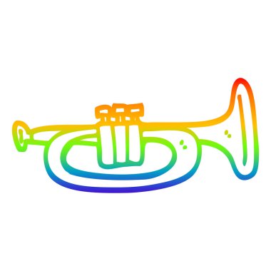 gökkuşağı gradyan çizgi çizim karikatür trompet