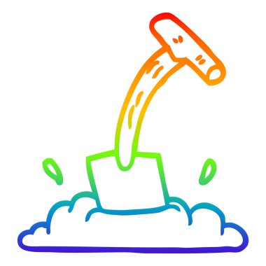 gökkuşağı gradyan çizgi çizim karikatür maça