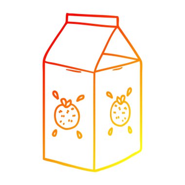 sıcak degrade çizgi çizim karikatür portakal suyu karton