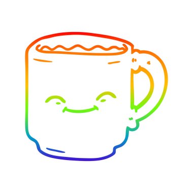 gökkuşağı gradyan çizgi çizim karikatür kahve kupa