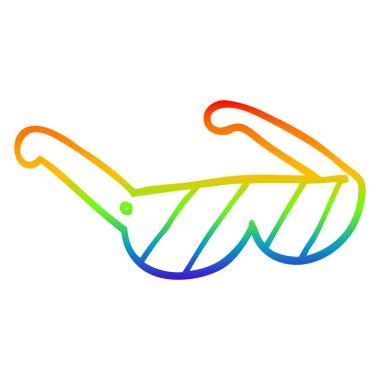 gökkuşağı gradyan çizgi çizim karikatür güneş gözlüğü