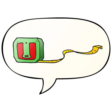 karikatür bant ölçüsü ve düzgün degrade tarzında konuşma balonu