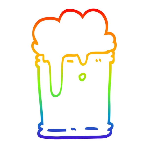 Regenbogen-Gradienten-Linie Zeichnung Cartoon sprudelnden Drink — Stockvektor