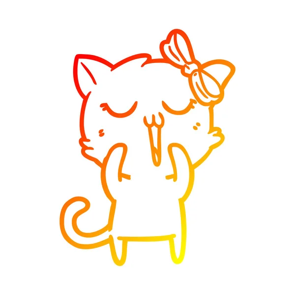 สาย gradient อบอุ่นวาดการ์ตูนแมว — ภาพเวกเตอร์สต็อก