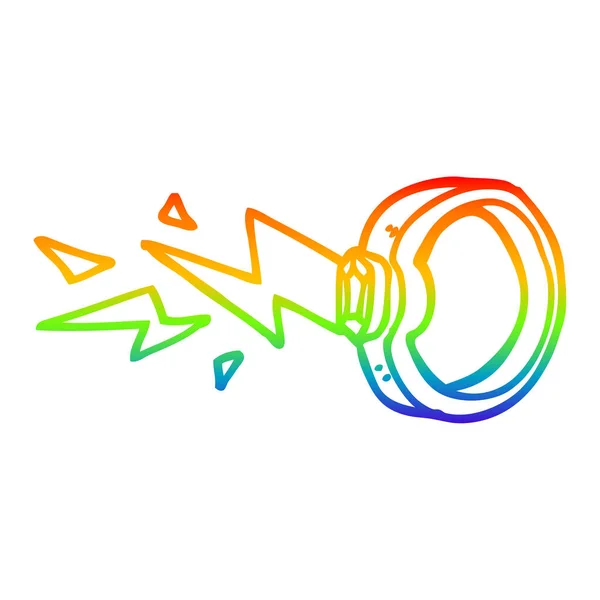 Regenbogen-Gradientenlinie Zeichnung Cartoon-Zapping-Ring — Stockvektor