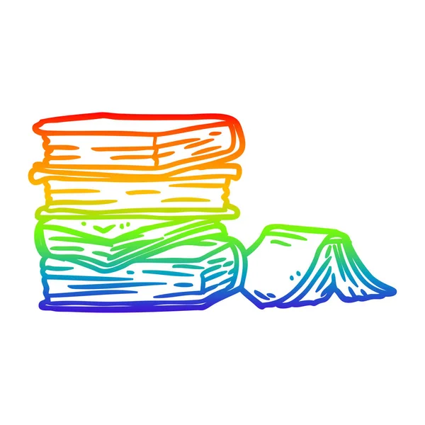 本の虹のグラデーション線描画山 — ストックベクタ