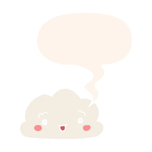 Мультяшна хмара і мовна бульбашка в ретро-стилі — стоковий вектор
