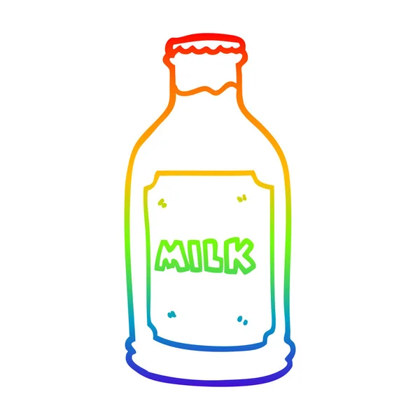 Regenbogen Gradientenlinie Zeichnung Cartoon Schokoladenmilch — Stockvektor