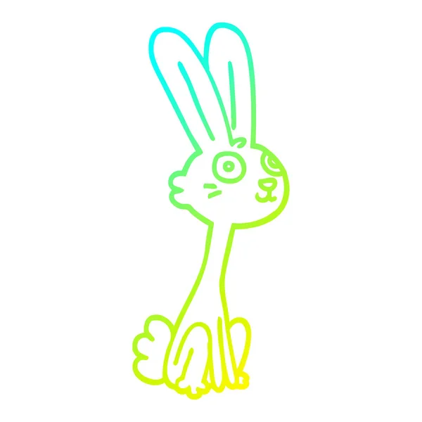 Gradient froid dessin de ligne lapin dessin animé — Image vectorielle