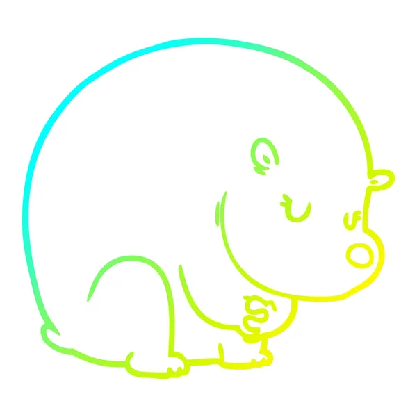 Studená Přechodová čára kresba roztomilý kreslený lední medvěd — Stockový vektor