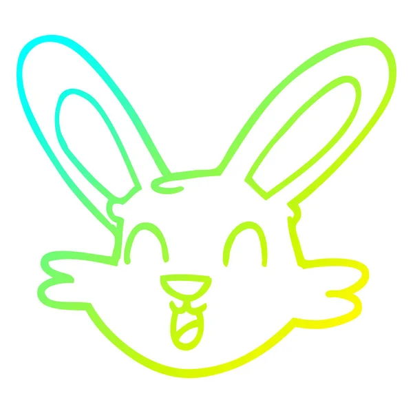 Koude gradiënt lijntekening cartoon cute Bunny — Stockvector